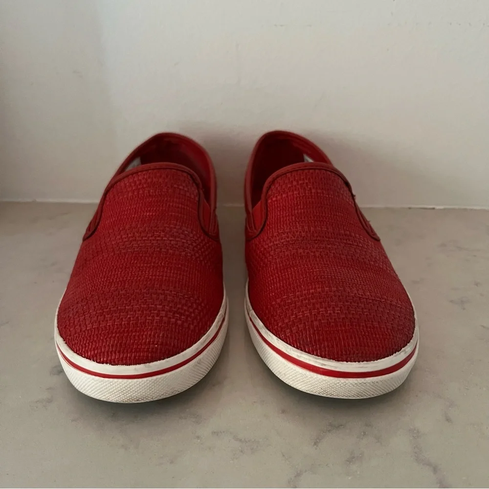 Ralph Lauren Red Slip On Shoes Loafers - Picture 3 of 12